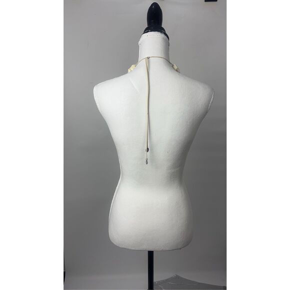 Cream and Clear Geometric Spine-Inspired Statement Necklace - Picture 4 of 15